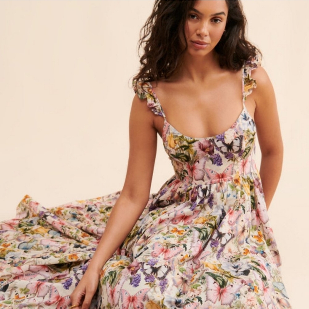 Selkie Floral Maxi Dress - Pink and Purple